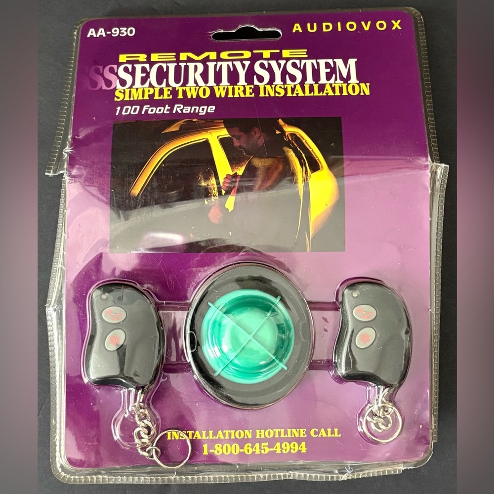 Audiovox Remote Security System Simple 2 Wire Installation 100-ft Range AA-930